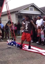Lil Wayne Walks On American Flag